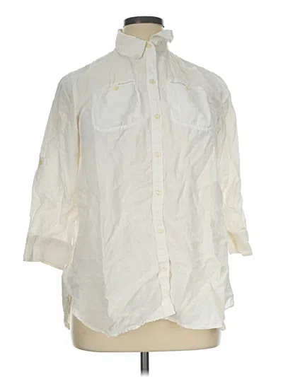 Pre-owned Lauren Jeans Co. 3/4 Sleeve Button Down Shirt In Ivory