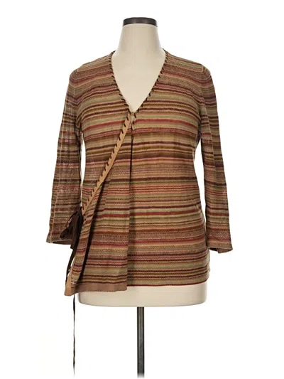 Pre-owned Lauren Jeans Co. 3/4 Sleeve Top In Brown