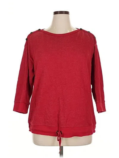 Pre-owned Lauren Jeans Co. 3/4 Sleeve Top In Red