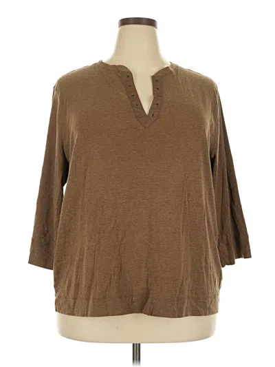Pre-owned Lauren Jeans Co. 3/4 Sleeve T-shirt In Brown
