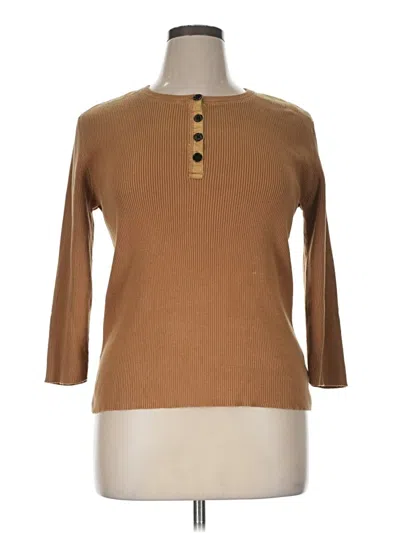 Pre-owned Lauren Jeans Co. 3/4 Sleeve T-shirt In Brown