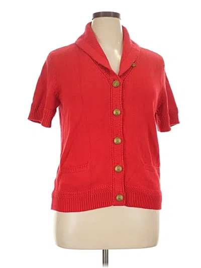 Pre-owned Lauren Jeans Co. Cardigan Sweater In Red