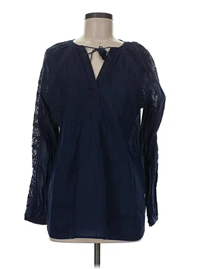 Pre-owned Lauren Jeans Co. Long Sleeve Blouse In Blue