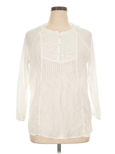 Pre-owned Lauren Jeans Co. Long Sleeve Blouse In Ivory