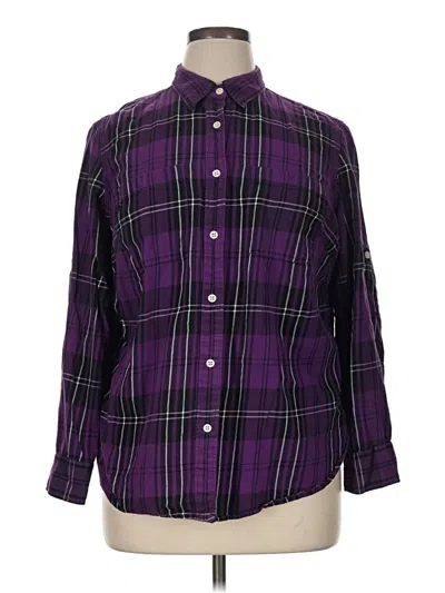 Pre-owned Lauren Jeans Co. Long Sleeve Button Down Shirt In Purple