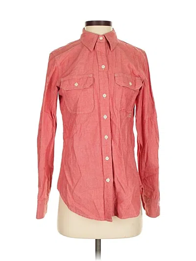 Pre-owned Lauren Jeans Co. Long Sleeve Button Down Shirt In Red