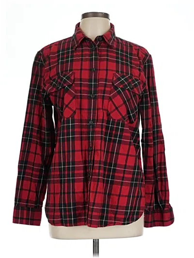 Pre-owned Lauren Jeans Co. Long Sleeve Button Down Shirt In Red