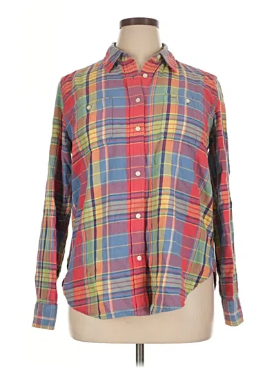 Pre-owned Lauren Jeans Co. Long Sleeve Button Down Shirt In Red