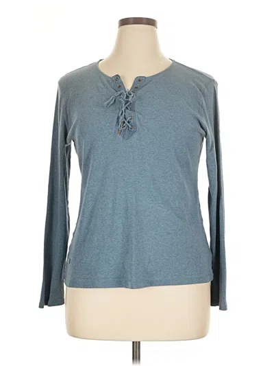 Pre-owned Lauren Jeans Co. Long Sleeve Henley Shirt In Blue