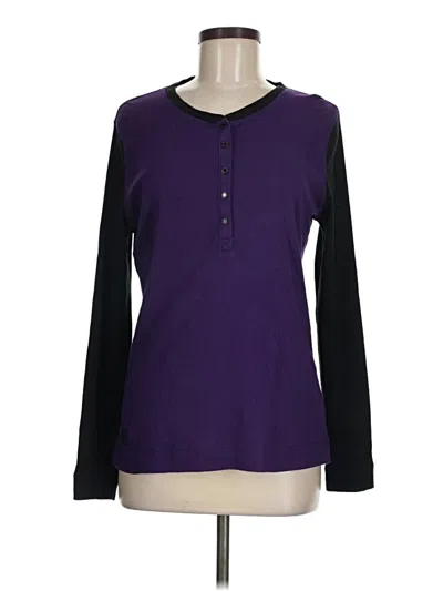 Pre-owned Lauren Jeans Co. Long Sleeve Henley Shirt In Purple