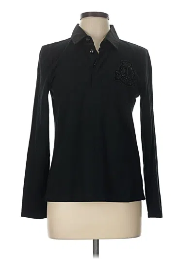 Pre-owned Lauren Jeans Co. Long Sleeve Polo Shirt In Black
