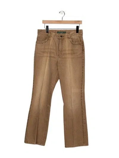 Pre-owned Lauren Jeans Co. Mid-rise Flared Jeans In Neutral