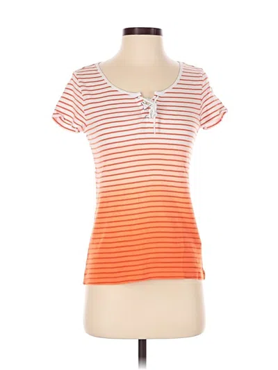 Pre-owned Lauren Jeans Co. Short Sleeve Henley Shirt In Orange