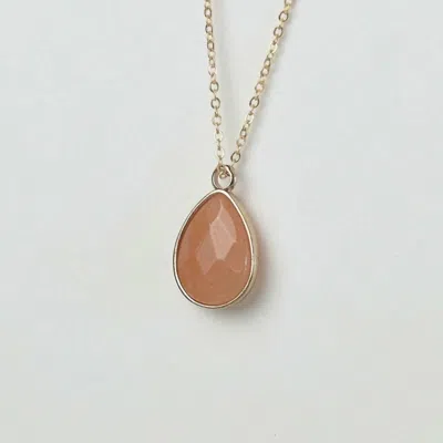 Lauren Lane Women's Agate Stone Teardrop Pendant Layering Necklace In Honey Natural In Brown