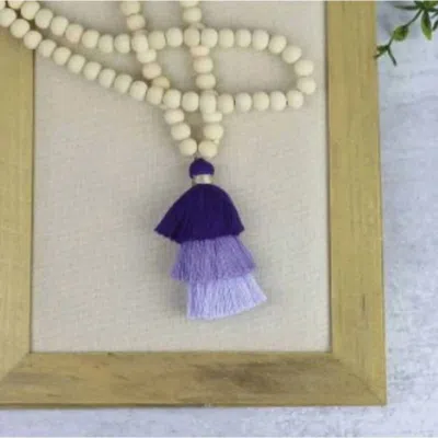 Lauren Lane Women's Ombré Tiered Tassel Wood Bead Necklace In Purple In Multi