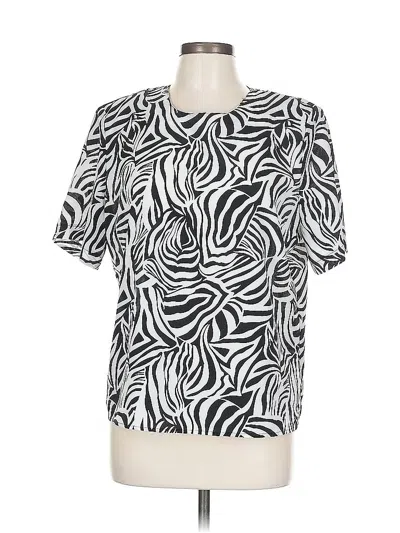 Pre-owned Lauren Lee Short Sleeve Blouse In Silver