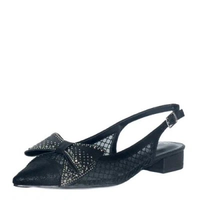 Lauren Lorraine Bow Slip-ons In Black