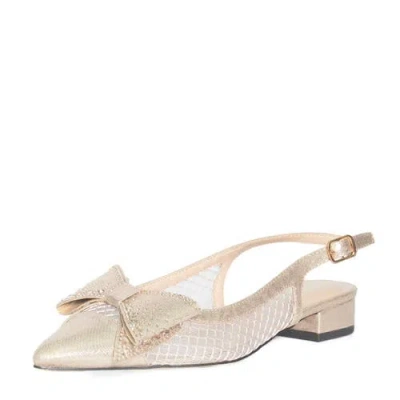 Lauren Lorraine Bow Slip-ons In Metallic