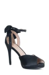 Lauren Lorraine Fling Rhinestone Platform Peep Toe Sandal