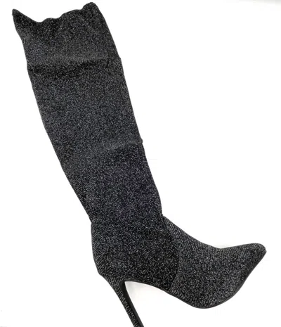 Lauren Lorraine Women's Roxi Sparkle Over The Knee Boots In Black Glitter