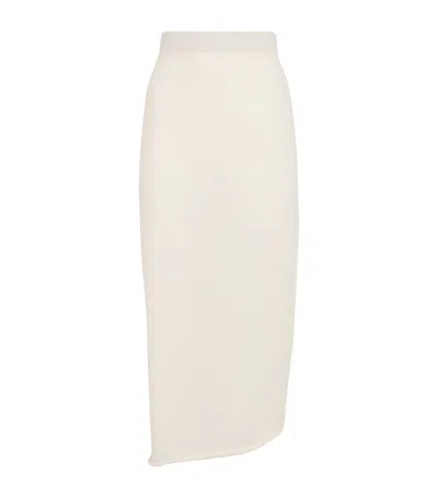 Lauren Manoogian Alpaca-blend Askew Midi Skirt In White