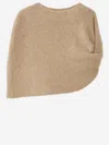 Lauren Manoogian Alpaca Blend Shawl With Knotted Shoulder In Brown