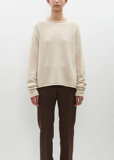 Lauren Manoogian Alpaca Cashmere Knit Soft Crewneck In Alabaster