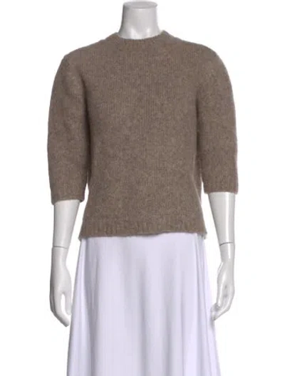 Pre-owned Lauren Manoogian Alpaca Crew Neck Sweater In Neutral