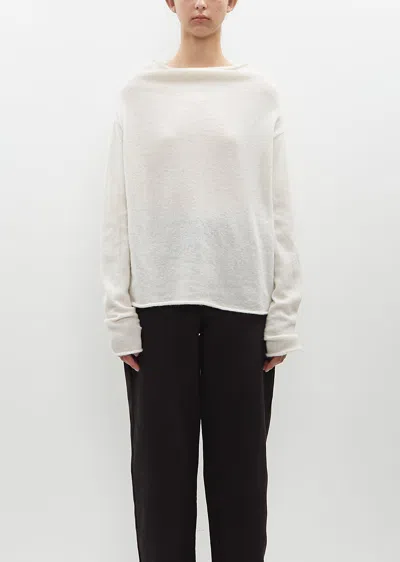 Lauren Manoogian Alpaca Knit Boatneck Sweater In Raw White