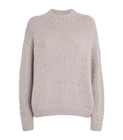 Lauren Manoogian Alpaca-merino Hand-knitted Sweater In Gray