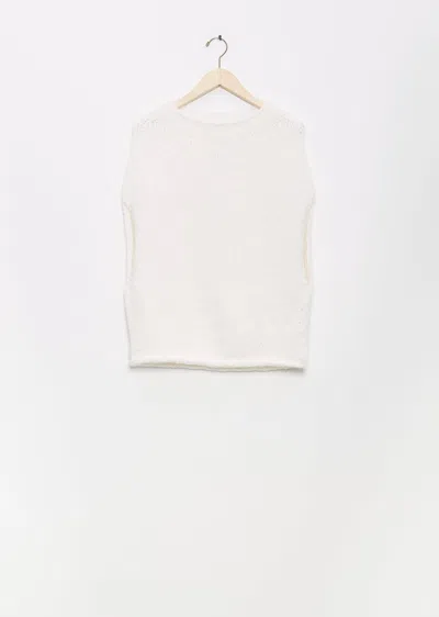 Lauren Manoogian Alpaca Merino Wool Handknit Shoulder Shell In White