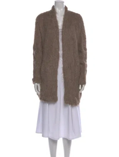 Pre-owned Lauren Manoogian Alpaca Open Front Sweater In Brown