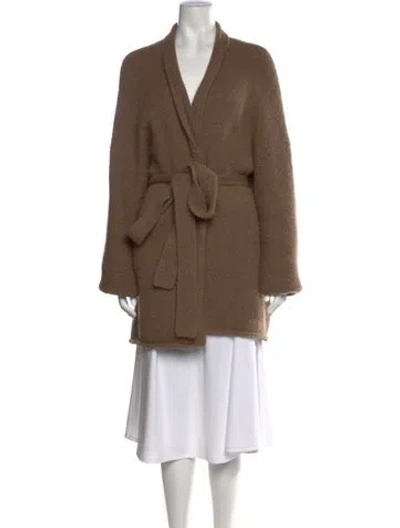 Pre-owned Lauren Manoogian Alpaca Open Front Sweater In Brown
