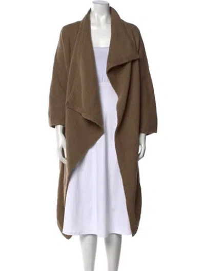 Pre-owned Lauren Manoogian Alpaca Open Front Sweater In Brown