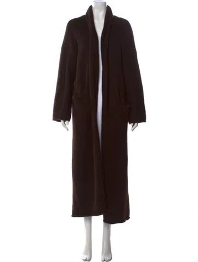 Pre-owned Lauren Manoogian Alpaca Open Front Sweater In Brown
