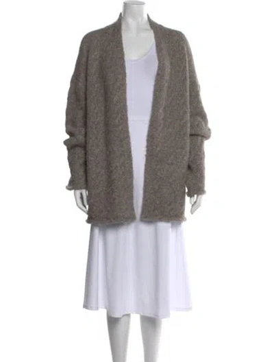 Pre-owned Lauren Manoogian Alpaca Open Front Sweater In Gray