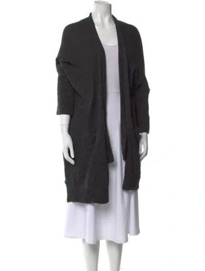 Pre-owned Lauren Manoogian Alpaca Open Front Sweater In Gray