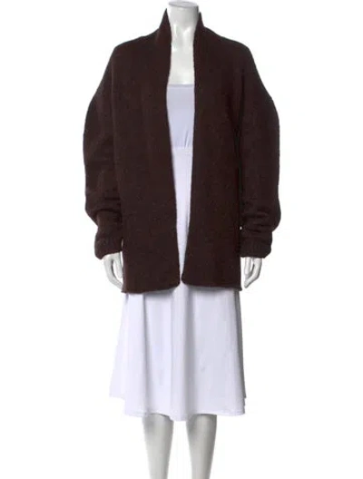 Pre-owned Lauren Manoogian Alpaca Open Front Sweater W/ Tags In Brown