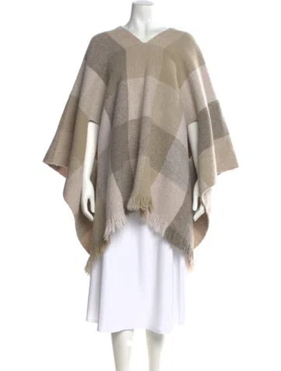 Pre-owned Lauren Manoogian Alpaca Plaid Print Sweater In Neutral