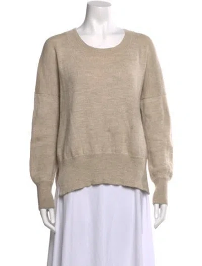 Pre-owned Lauren Manoogian Alpaca Scoop Neck Sweater In Neutral