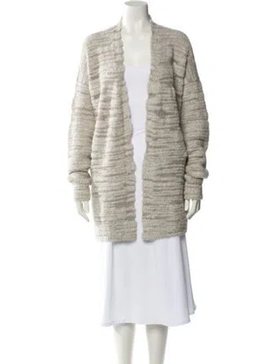 Pre-owned Lauren Manoogian Alpaca Striped Sweater In Gray