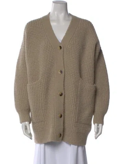 Pre-owned Lauren Manoogian Alpaca V-neck Sweater In Neutral