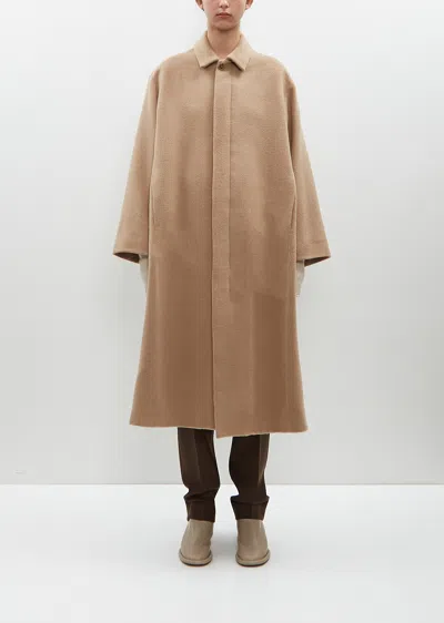 Lauren Manoogian Alpaca Wool Brushed Car Coat In Camel