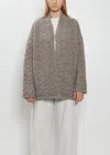 Lauren Manoogian Alpaca Wool Cable Cardigan In Gray