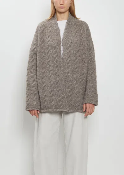 Lauren Manoogian Alpaca Wool Cable Cardigan In Gray