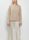 Lauren Manoogian Alpaca Wool Cable Crewneck Sweater In Neutral