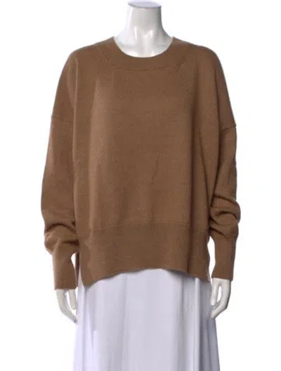 Pre-owned Lauren Manoogian Baby Alpaca Crew Neck Sweater In Brown