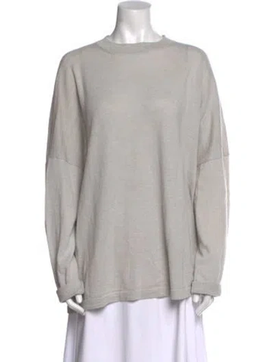Pre-owned Lauren Manoogian Baby Alpaca Crew Neck Sweater In Gray