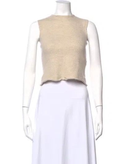 Pre-owned Lauren Manoogian Baby Alpaca Crew Neck Sweater In Neutral