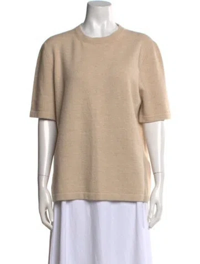 Pre-owned Lauren Manoogian Baby Alpaca Crew Neck Sweater In Neutral